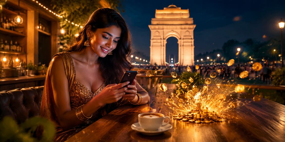 Mobile casino app screen showing 3123 betting interface in New Delhi